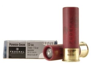 Federal Power-Shok Ammunition 12 Gauge 3" 1-1/4 oz Hollow Point Rifled Slug Box of 5 For Sale