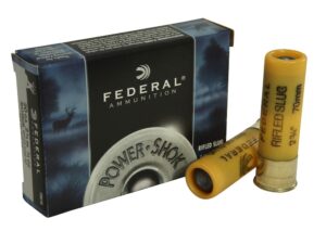 Federal Power-Shok Ammunition 20 Gauge 2-3/4" 3/4 oz Hollow Point Rifled Slug Box of 5 For Sale