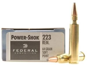 Federal Power-Shok Ammunition 223 Remington 64 Grain Soft Point Box of 20 For Sale
