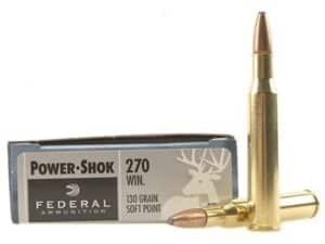 Federal Power-Shok Ammunition 270 Winchester 130 Grain Soft Point Box of 20 For Sale