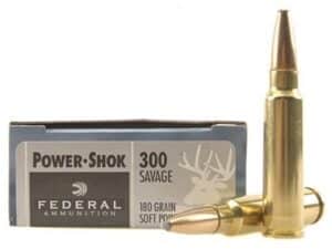 Federal Power-Shok Ammunition 300 Savage 180 Grain Soft Point Box of 20 For Sale