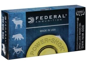 Federal Power-Shok Ammunition 300 Winchester Magnum 180 Grain Speer Soft Point Box of 20 For Sale