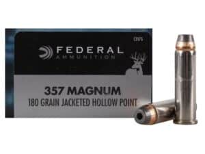 Federal Power-Shok Ammunition 357 Magnum 180 Grain Jacketed Hollow Point Box of 20 For Sale