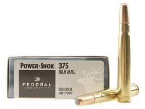 Federal Power-Shok Ammunition 375 H&H Magnum 300 Grain Soft Point Box of 20 For Sale