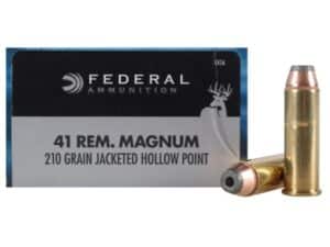 Federal Power-Shok Ammunition 41 Remington Magnum 210 Grain Jacketed Hollow Point Box of 20 For Sale
