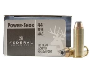 Federal Power-Shok Ammunition 44 Remington Magnum 180 Grain Jacketed Hollow Point Box of 20 For Sale