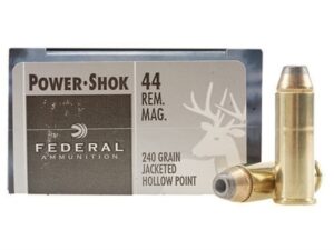 Federal Power-Shok Ammunition 44 Remington Magnum 240 Grain Jacketed Hollow Point Box of 20 For Sale