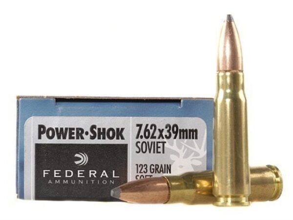 Federal Power-Shok Ammunition 7.62x39mm 123 Grain Soft Point Box of 20 For Sale
