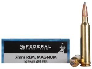 Federal Power-Shok Ammunition 7mm Remington Magnum 150 Grain Soft Point Box of 20  For Sale