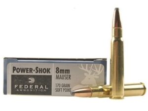 Federal Power-Shok Ammunition 8x57mm JS Mauser (8mm Mauser) 170 Grain Soft Point Box of 20 For Sale