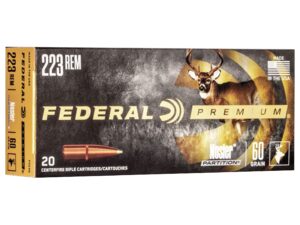 500 Rounds of Federal Premium Ammunition 223 Remington 60 Grain Nosler Partition Box of 20 For Sale