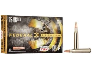 Federal Premium Ammunition 25-06 Remington 100 Grain Barnes TSX Hollow Point Lead-Free Box of 20 For Sale
