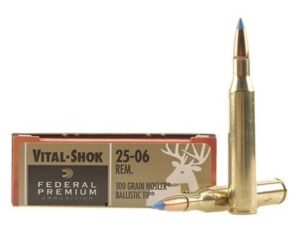 500 Rounds of Federal Premium Ammunition 25-06 Remington 100 Grain Nosler Ballistic Tip Box of 20 For Sale