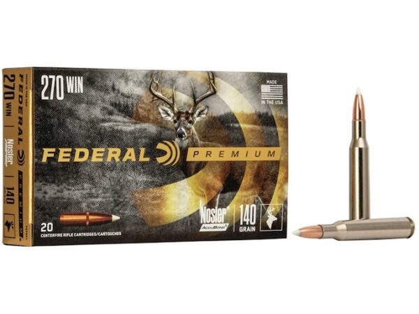 Federal Premium Ammunition 270 Winchester 140 Grain Nosler AccuBond Box of 20 For Sale