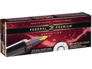 Federal Premium Ammunition 270 Winchester Short Magnum (WSM) 130 Grain Nosler Ballistic Tip Box of 20 For Sale