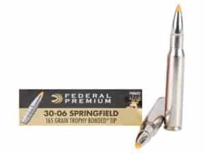 500 Rounds of Federal Premium Ammunition 30-06 Springfield 165 Grain Trophy Bonded Tip Box of 20 For Sale