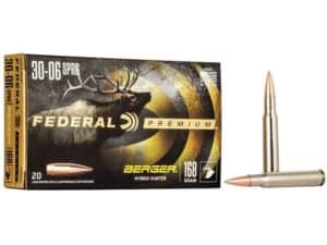 Federal Premium Ammunition 30-06 Springfield 168 Grain Berger Hybrid Hunter Box of 20 For Sale