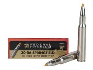 500 Rounds of Federal Premium Ammunition 30-06 Springfield 180 Grain Trophy Bonded Tip Box of 20 For Sale