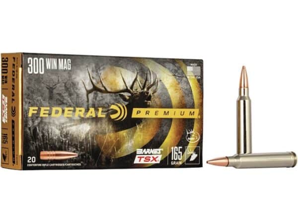 Federal Premium Ammunition 300 Winchester Magnum 165 Grain Barnes TSX Box of 20 For Sale