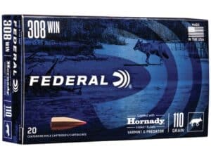 Federal Premium Ammunition 308 Winchester 110 Grain Hornady V-MAX Polymer Tip Box of 20 For Sale