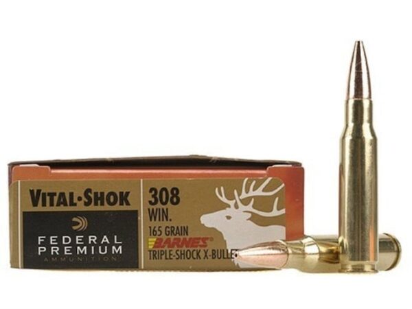 Federal Premium Ammunition 308 Winchester 165 Grain Barnes TSX Hollow Point Lead-Free Box of 20 For Sale
