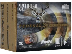 Federal Premium Ammunition 327 Federal Magnum 100 Grain Swift A-Frame Jacketed Hollow Point Box of 20 For Sale