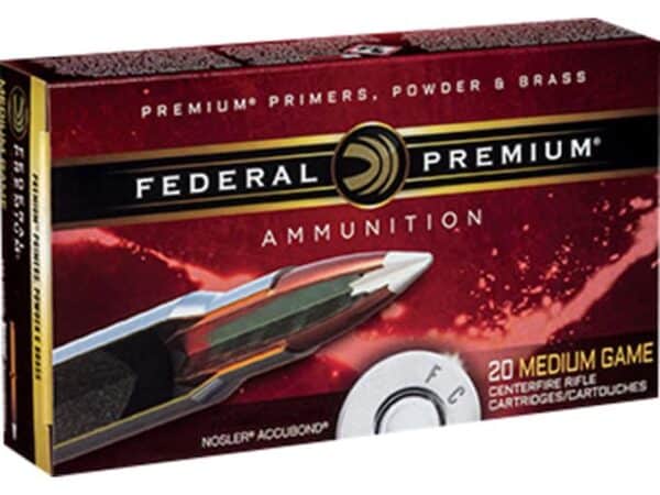 Federal Premium Ammunition 300 Winchester Magnum 180 Grain Nosler AccuBond Box of 20 For Sale