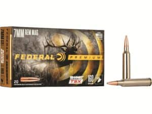 Federal Premium Ammunition 7mm Remington Magnum 160 Grain Barnes TSX Hollow Point Lead-Free Box of 20 For Sale