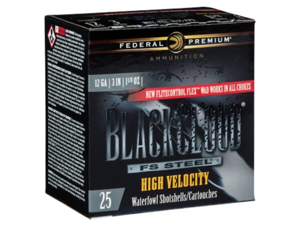 Federal Premium Black Cloud High Velocity Ammunition 12 Gauge 3" 1-1/8 oz Non-Toxic FlightStopper Steel Shot For Sale