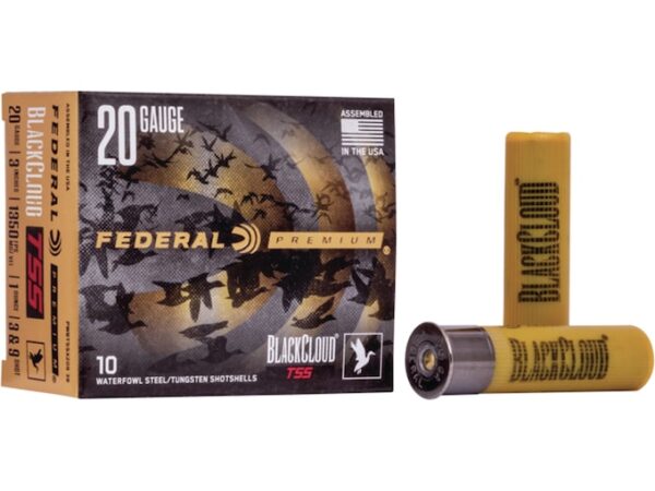 Federal Premium Black Cloud TSS Ammunition 20 Gauge 3" 1-1/4 oz #3 and #9 Non-Toxic FlightStopper Steel and Tungsten Super Shot For Sale