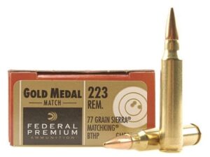 500 Rounds of Federal Premium Gold Medal Ammunition 223 Remington 77 Grain Sierra MatchKing Hollow Point Boat Tail For Sale