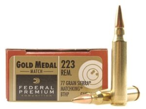 Federal Premium Gold Medal Ammunition 223 Remington 77 Grain Sierra MatchKing Hollow Point Boat Tail For Sale