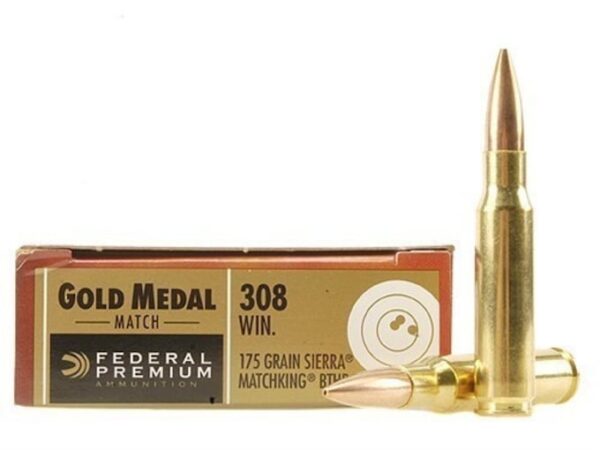 Federal Premium Gold Medal Ammunition 308 Winchester 175 Grain Sierra MatchKing Hollow Point Boat Tail For Sale