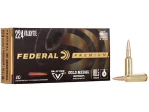 Federal Premium Gold Medal Berger Ammunition 224 Valkyrie 80.5 Grain Berger Open Tip Match For Sale