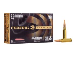 Federal Premium Gold Medal Berger Ammunition 6.5 Creedmoor 130 Grain Berger Hybrid Open Tip Match For Sale