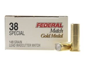 Federal Premium Gold Medal Match Ammunition 38 Special 148 Grain Lead Wadcutter Box of 50 For Sale