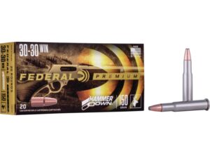 500 Rounds of Federal Premium HammerDown Ammunition 30-30 Winchester 150 Grain Bonded Soft Point Box of 20 For Sale