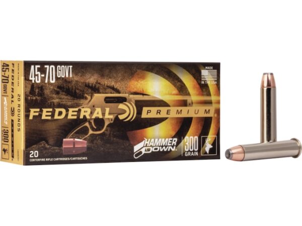 Federal Premium HammerDown Ammunition 45-70 Government 300 Grain Bonded Soft Point Box of 20 For Sale