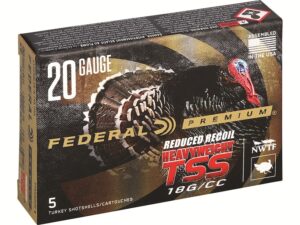 Federal Premium Heavyweight TSS Turkey Ammunition 20 Gauge 2-3/4" 1-1/8 oz #9 Non-Toxic Tungsten Super Shot Flitecontrol Flex Wad Box of 5 For Sale