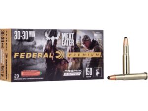 Federal Premium Meat Eater Ammunition 30-30 Winchester 150 Grain Trophy Copper Tipped Boat Tail Lead-Free Box of 20 For Sale