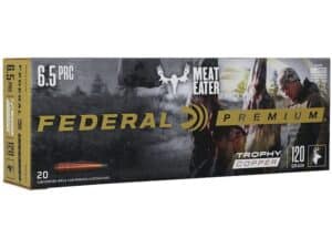 Federal Premium MeatEater Ammunition 6.5 PRC 120 Grain Trophy Copper Tipped Boat Tail Lead Free Box of 20 For Sale