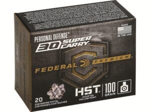 Federal Premium Personal Defense Ammunition 30 Super Carry 100 Grain HST Jacketed Hollow Point Box of 20 For Sale