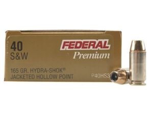 500 Rounds of Federal Premium Personal Defense Ammunition 40 S&W 165 Grain Hydra-Shok Jacketed Hollow Point Box of 20 For Sale