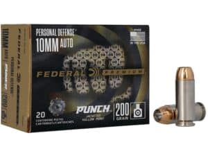Federal Premium Personal Defense Punch Ammunition 10mm Auto 200 Grain Jacketed Hollow Point Box of 20 For Sale