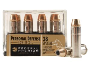 500 Rounds of Federal Premium Personal Defense Reduced Recoil Ammunition 38 Special 110 Grain Hydra-Shok Jacketed Hollow Point Box of 20 For Sale