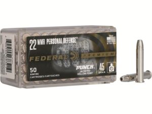 Federal Premium Punch Ammunition 22 Winchester Magnum Rimfire (WMR) 45 Grain Jacketed Hollow Point Box of 50 For Sale