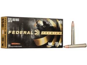 Federal Premium Safari Ammunition 375 H&H Magnum 300 Grain Nosler Partition For Sale