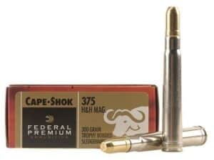 500 Rounds of Federal Premium Safari Ammunition 375 H&H Magnum 300 Grain Trophy Bonded Sledgehammer For Sale