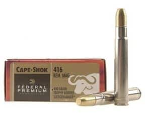 500 Rounds of Federal Premium Safari Ammunition 416 Remington Magnum 400 Grain Trophy Bonded Sledgehammer For Sale