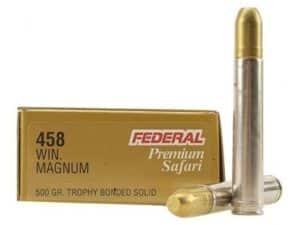 Federal Premium Safari Ammunition 458 Winchester Magnum 500 Grain Speer Trophy Bonded Sledgehammer Box of 20 For Sale